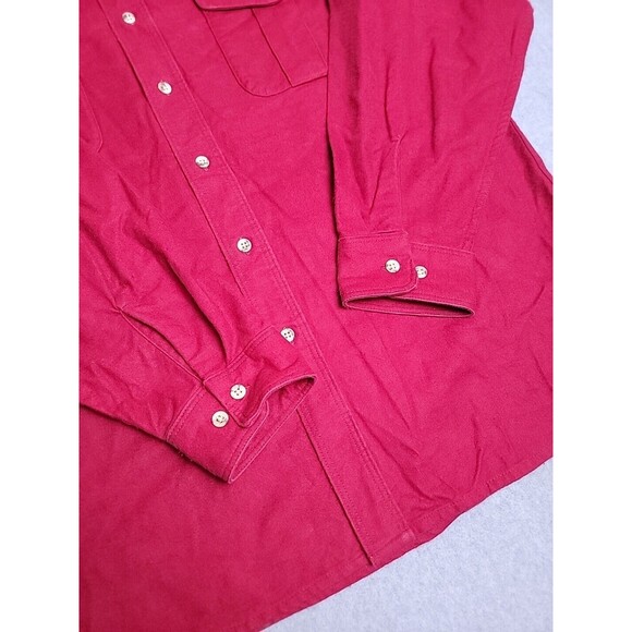 VTG Eddie Bauer Chamois Shirt Mens XL Red Flannel Cotton Heavy Outdoor 90s ISA - Picture 7 of 14